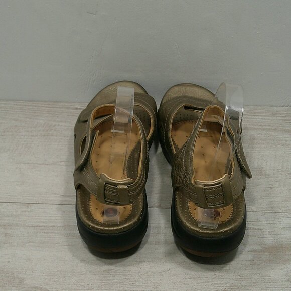 Clarks unstructured Leather Athletic Metallic Bronze Comfort Sandals Size 10 M - Picture 8 of 12